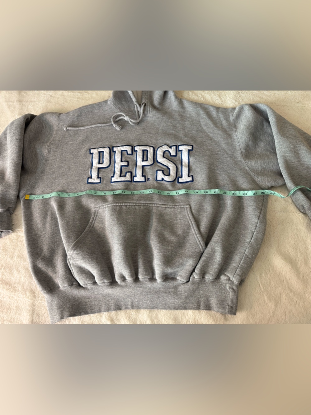 Pepsi Gray Hoodie XL Vintage Logo Pullover Sweatshirt Graphic Hooded Top - Picture 7 of 7